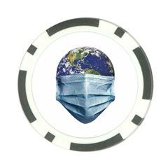 Earth With Face Mask Pandemic Concept Poker Chip Card Guard by dflcprintsclothing