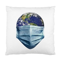 Earth With Face Mask Pandemic Concept Standard Cushion Case (two Sides) by dflcprintsclothing