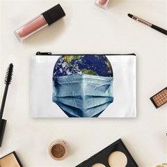 Earth With Face Mask Pandemic Concept Cosmetic Bag (small)