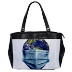 Earth With Face Mask Pandemic Concept Oversize Office Handbag Front