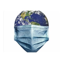 Earth With Face Mask Pandemic Concept Double Sided Flano Blanket (mini)  by dflcprintsclothing