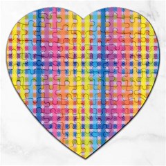 Digital Paper Stripes Rainbow Colors Jigsaw Puzzle (heart) by HermanTelo