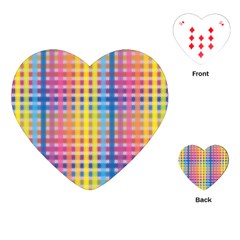 Digital Paper Stripes Rainbow Colors Playing Cards Single Design (heart)