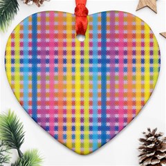 Digital Paper Stripes Rainbow Colors Heart Ornament (two Sides)