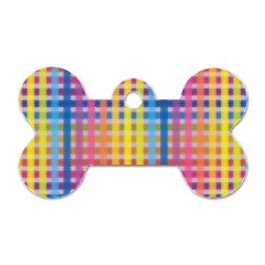 Digital Paper Stripes Rainbow Colors Dog Tag Bone (one Side)