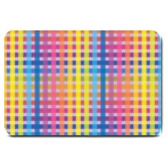 Digital Paper Stripes Rainbow Colors Large Doormat 