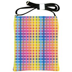 Digital Paper Stripes Rainbow Colors Shoulder Sling Bag