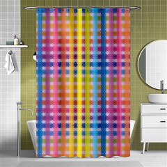 Digital Paper Stripes Rainbow Colors Shower Curtain 48  X 72  (small) 