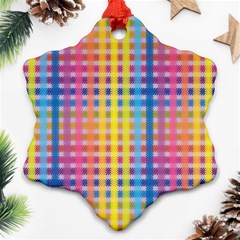 Digital Paper Stripes Rainbow Colors Ornament (snowflake)