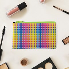 Digital Paper Stripes Rainbow Colors Cosmetic Bag (xs)