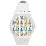 Butterfly Digital Paper Lace Round Plastic Sport Watch (M) Front