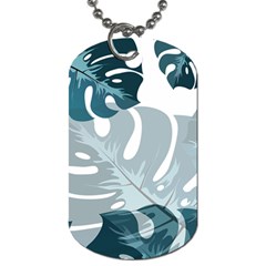 Monstera Leaves Background Dog Tag (Two Sides)