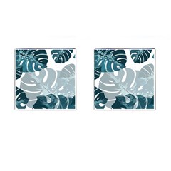 Monstera Leaves Background Cufflinks (Square)