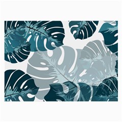 Monstera Leaves Background Large Glasses Cloth