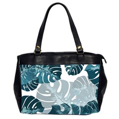 Monstera Leaves Background Oversize Office Handbag (2 Sides)