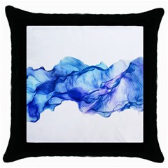 Blue Smoke Throw Pillow Case (black) by goljakoff