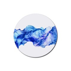 Blue Smoke Rubber Coaster (round)  by goljakoff