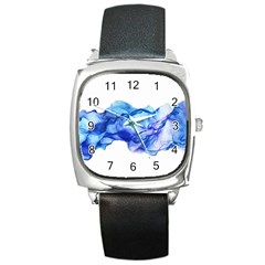 Blue Smoke Square Metal Watch by goljakoff