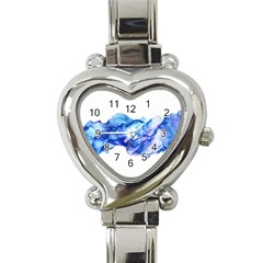 Blue Smoke Heart Italian Charm Watch by goljakoff