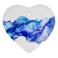 Blue Smoke Heart Ornament (two Sides) by goljakoff