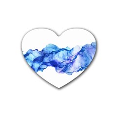 Blue Smoke Rubber Coaster (heart)  by goljakoff