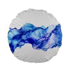 Blue Smoke Standard 15  Premium Flano Round Cushions by goljakoff