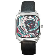 Vector Vivid Marble Pattern 1 Square Metal Watch by goljakoff