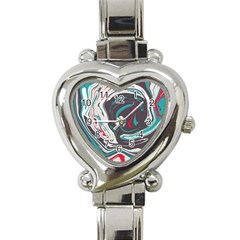 Vector Vivid Marble Pattern 1 Heart Italian Charm Watch by goljakoff