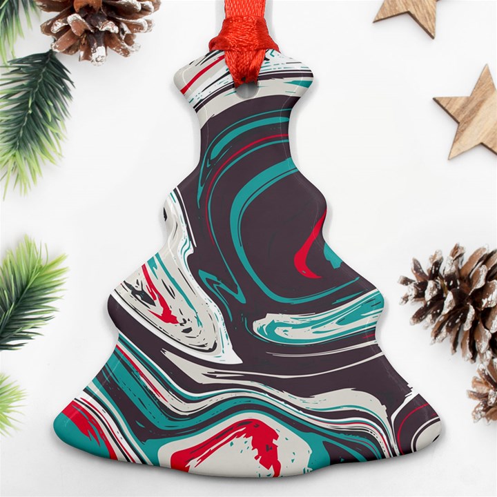 Vector Vivid Marble Pattern 1 Ornament (Christmas Tree) 