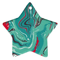 Green Vivid Marble Pattern 2 Ornament (star) by goljakoff