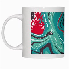 Green Vivid Marble Pattern 2 White Mugs by goljakoff