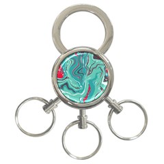 Green Vivid Marble Pattern 2 3-ring Key Chain by goljakoff