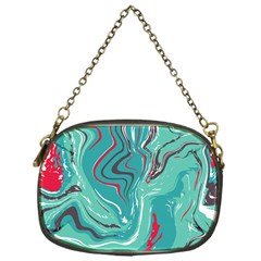 Green Vivid Marble Pattern 2 Chain Purse (one Side) by goljakoff