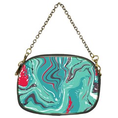 Green Vivid Marble Pattern 2 Chain Purse (two Sides) by goljakoff