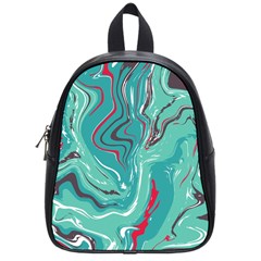 Green Vivid Marble Pattern 2 School Bag (small) by goljakoff