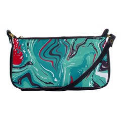 Green Vivid Marble Pattern 2 Shoulder Clutch Bag by goljakoff