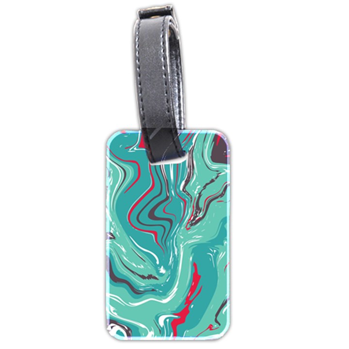 Green Vivid Marble Pattern 2 Luggage Tag (two sides)