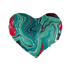 Green Vivid Marble Pattern 2 Standard 16  Premium Heart Shape Cushions by goljakoff