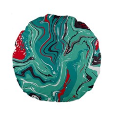 Green Vivid Marble Pattern 2 Standard 15  Premium Flano Round Cushions by goljakoff