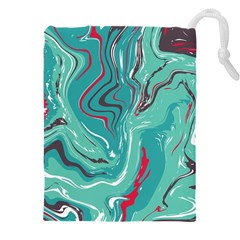 Green Vivid Marble Pattern 2 Drawstring Pouch (4xl) by goljakoff