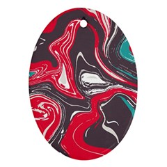 Red Vivid Marble Pattern 3 Ornament (oval) by goljakoff