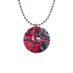 Red Vivid Marble Pattern 3 1  Button Necklace by goljakoff