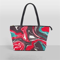 Red Vivid Marble Pattern 3 Classic Shoulder Handbag by goljakoff