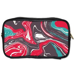 Red Vivid Marble Pattern 3 Toiletries Bag (one Side) by goljakoff