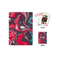 Red Vivid Marble Pattern 3 Playing Cards Single Design (mini) by goljakoff