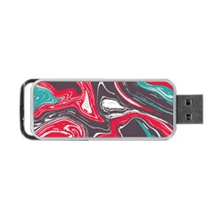 Red Vivid Marble Pattern 3 Portable Usb Flash (two Sides) by goljakoff