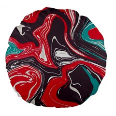 Red Vivid Marble Pattern 3 Large 18  Premium Round Cushions by goljakoff