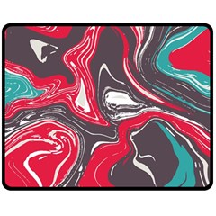 Red Vivid Marble Pattern 3 Double Sided Fleece Blanket (medium)  by goljakoff