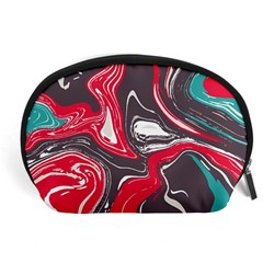 Red Vivid Marble Pattern 3 Accessory Pouch (large) by goljakoff