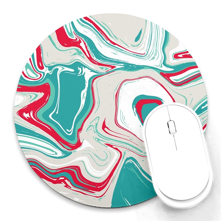 Vivid Marble Pattern Round Mousepads